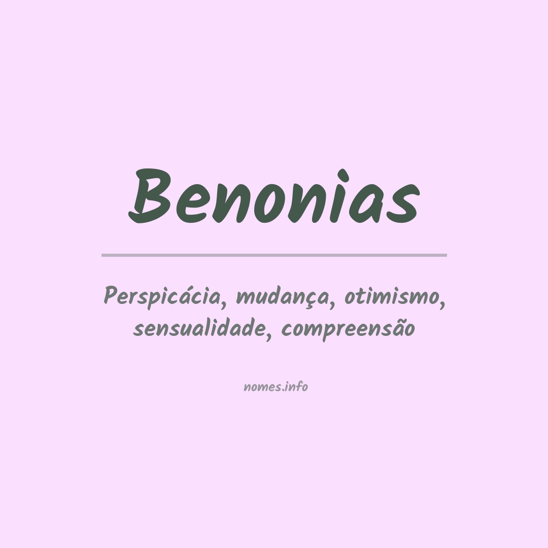 Significado do nome Benonias